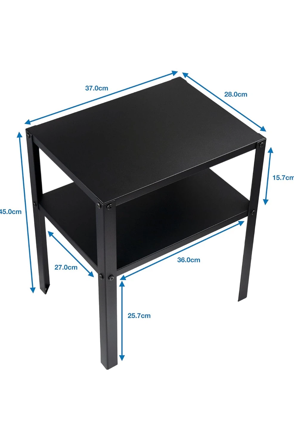 Black 2-Tier Side Table