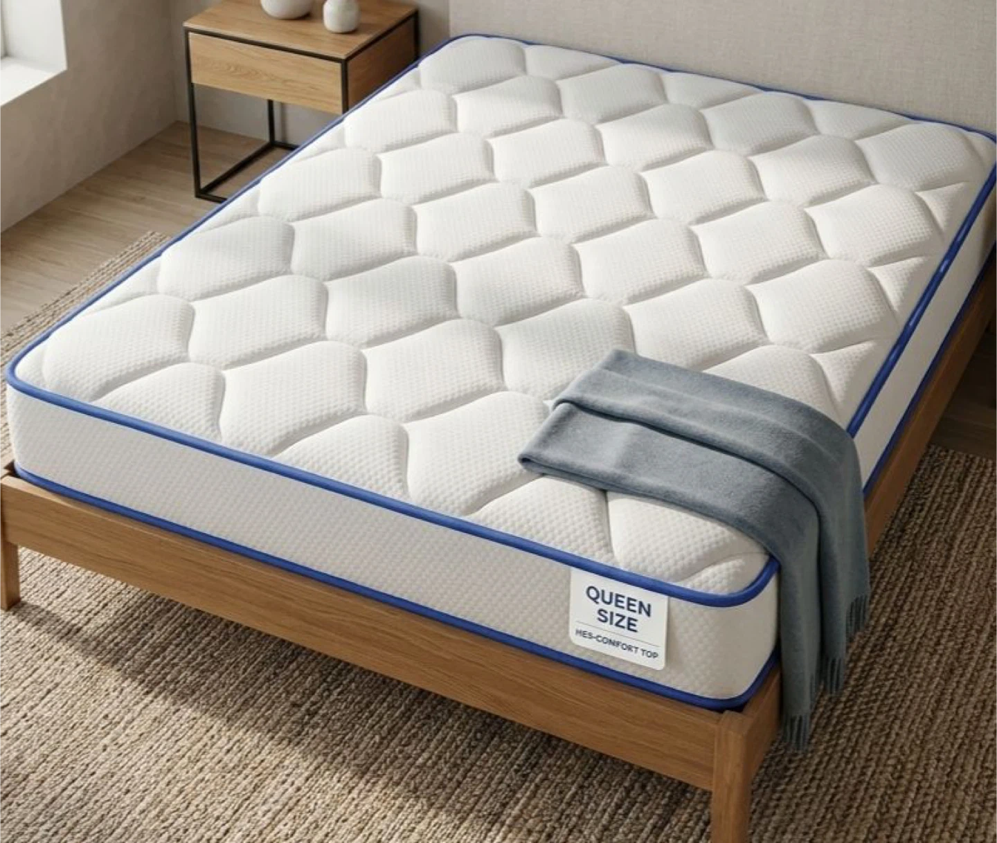 Queen Size Mattress with Mes-Comfort Top