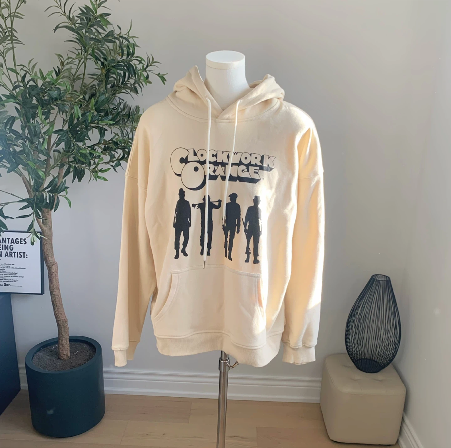 Brand New Cream Graphic Oversized Hoodie Unisex