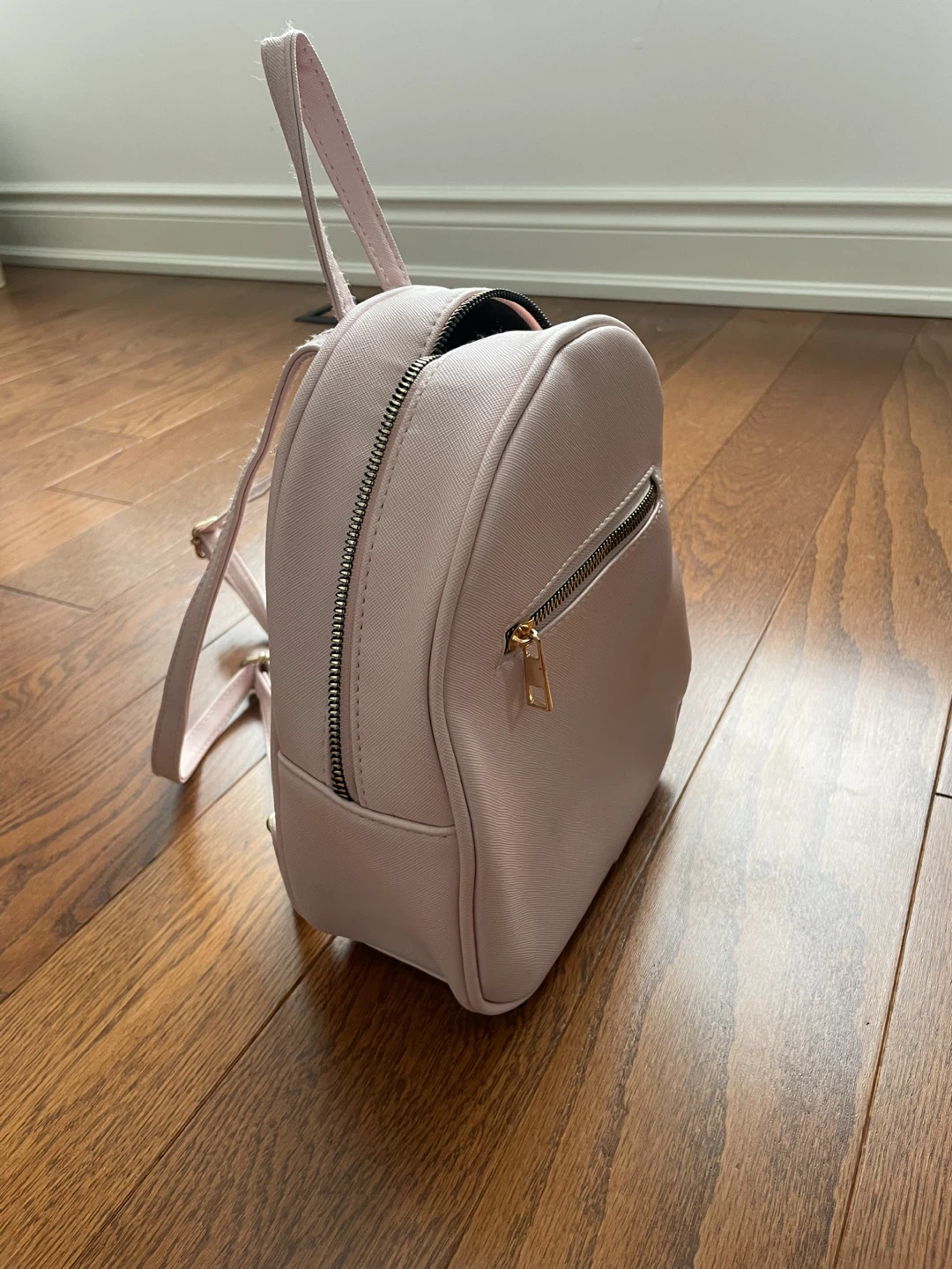 Barely Used Pink Faux Leather Mini Backpack