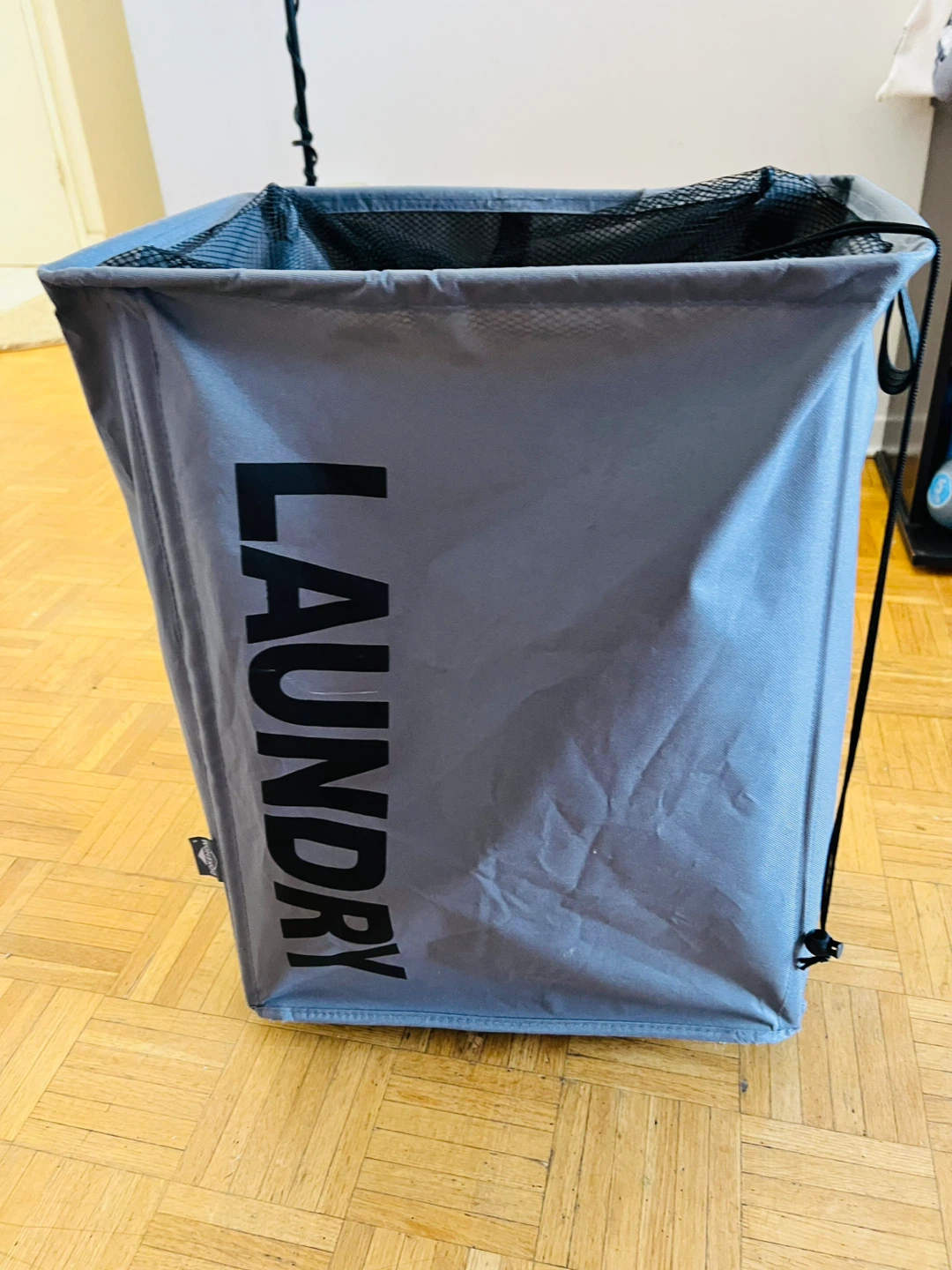 Grey Laundry Hamper with Wheels