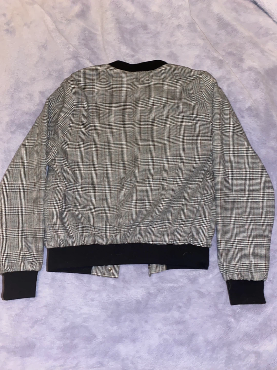 Shinestar Plaid Bomber Jacket Size Medium - photo 3