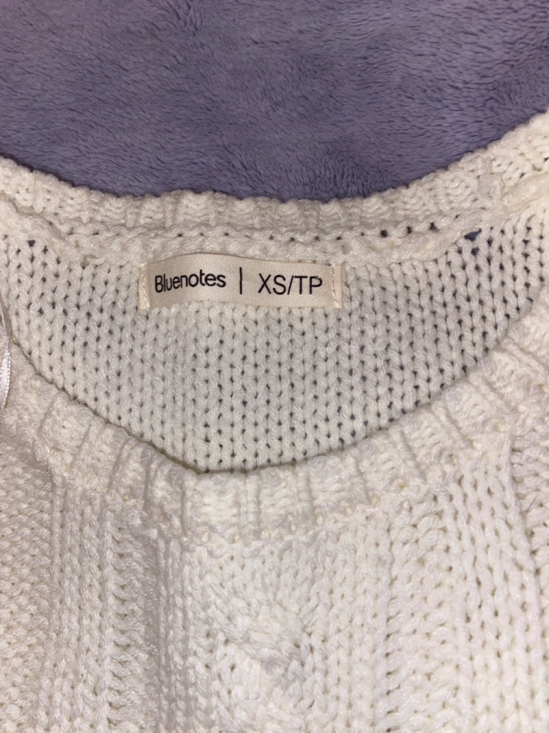 Bluenotes White Sweater with Lace Trim XS/TP - photo 2