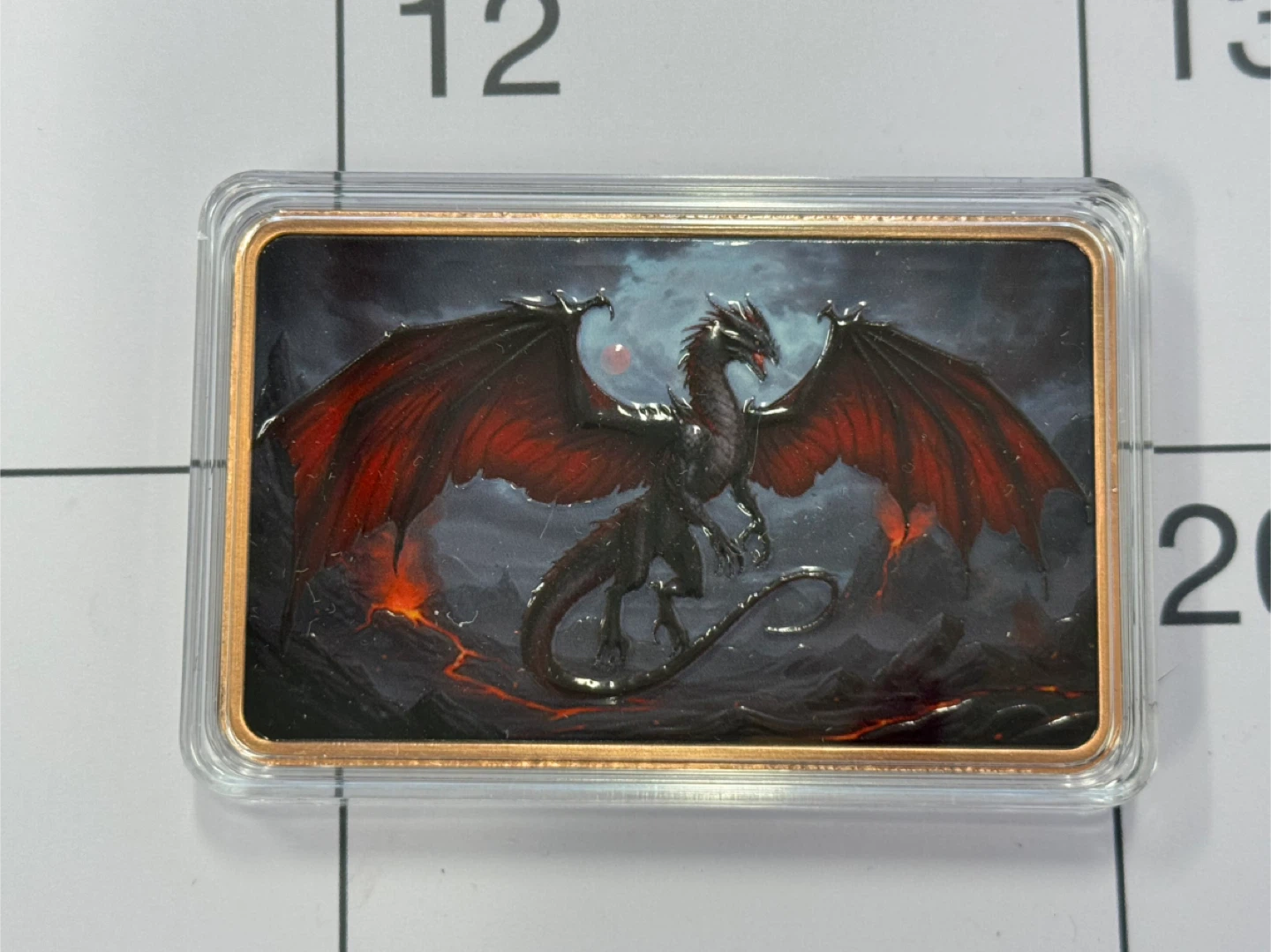 5 OUNCES .999 Copper Coulored Bar Dragon Design