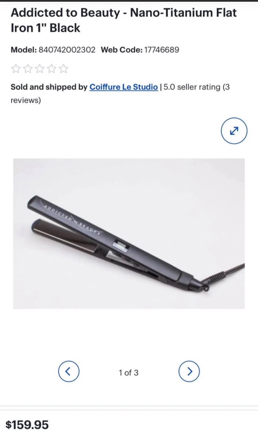 Addicted to Beauty Nano-Titanium Flat Iron 1" Black