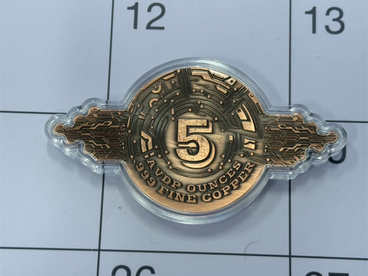 5 oz 999 Fine Copper Bitcoin Round Cool shape - photo 2