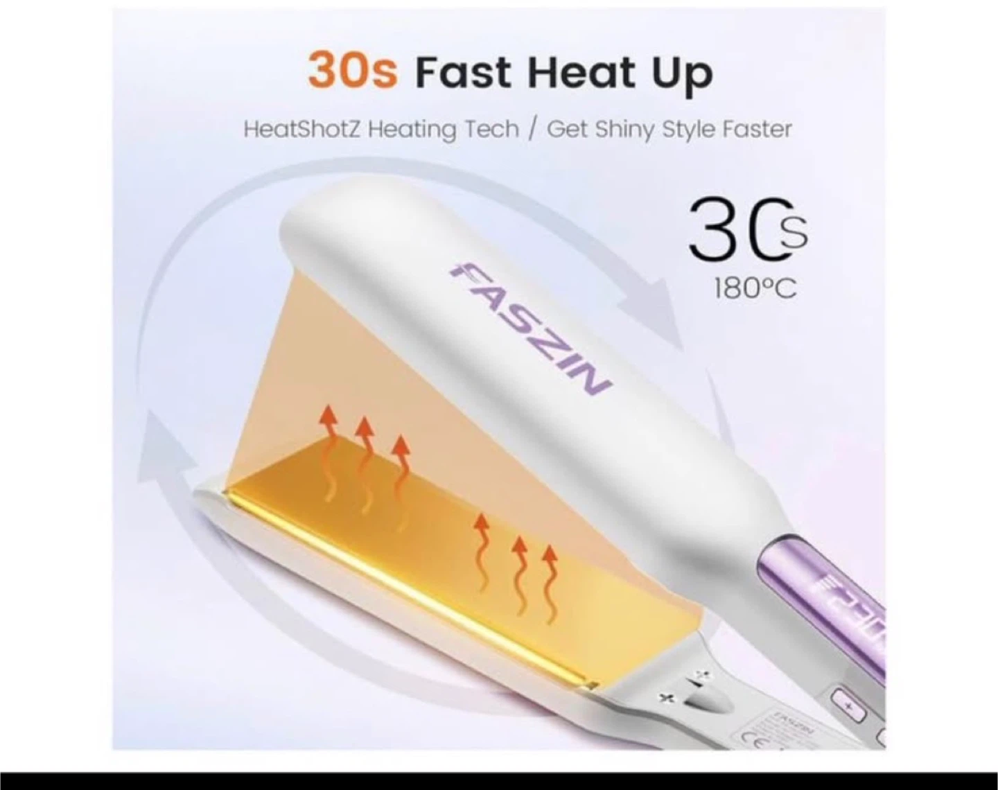 Faszin Professional Wide Ion Flat Iron Hair Straightener - photo 3
