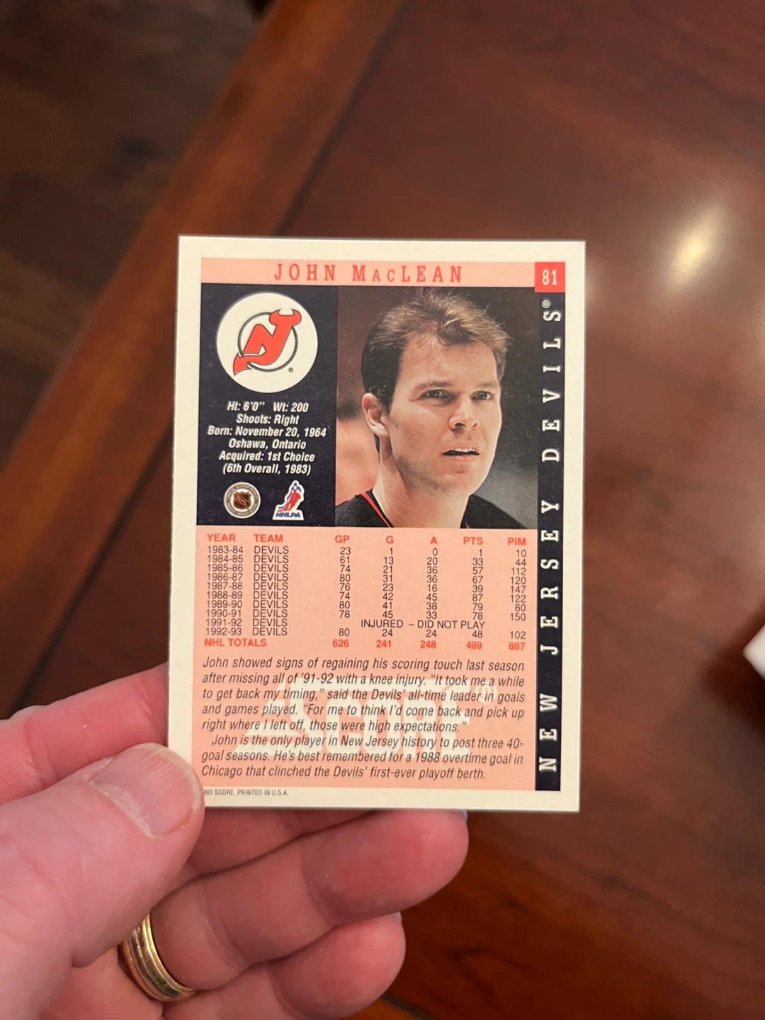 Various 1993-94 Score Hockey Cards - photo 2