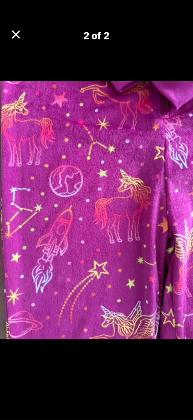 Girls' Unicorn Rocket Pajamas - photo 2