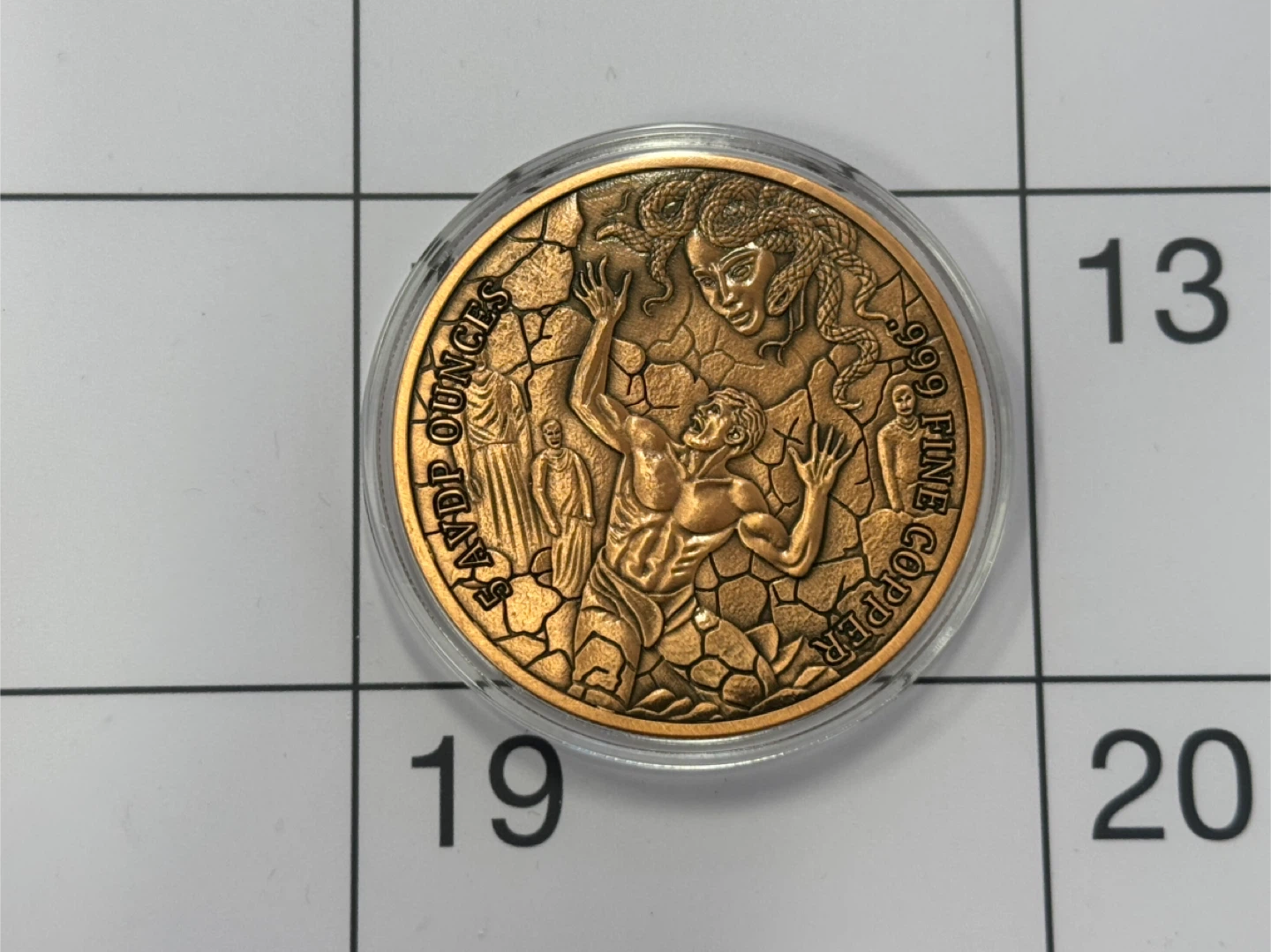 Medusa 1 oz .999 Fine Copper Coin in colour - photo 2