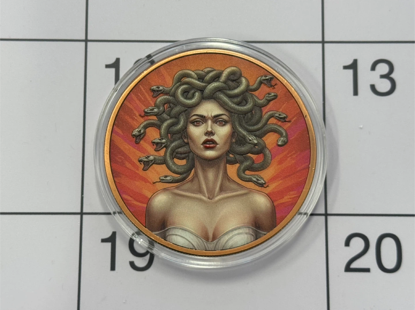Medusa 1 oz .999 Fine Copper Coin in colour