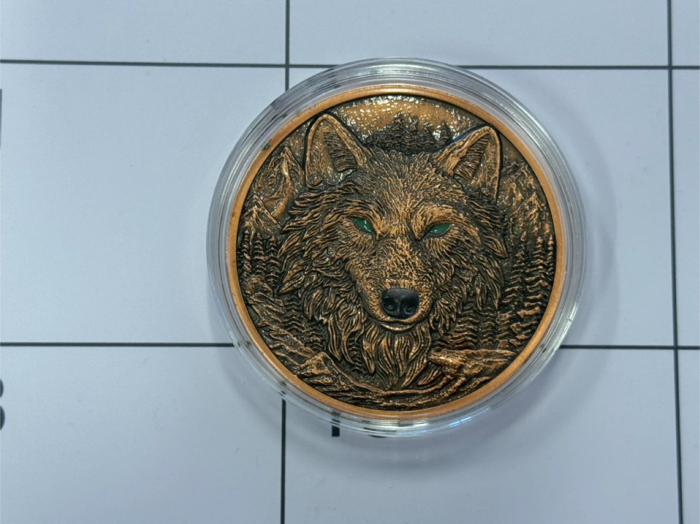 5 oz 999 Fine Copper Coin - 3d Wolf Design