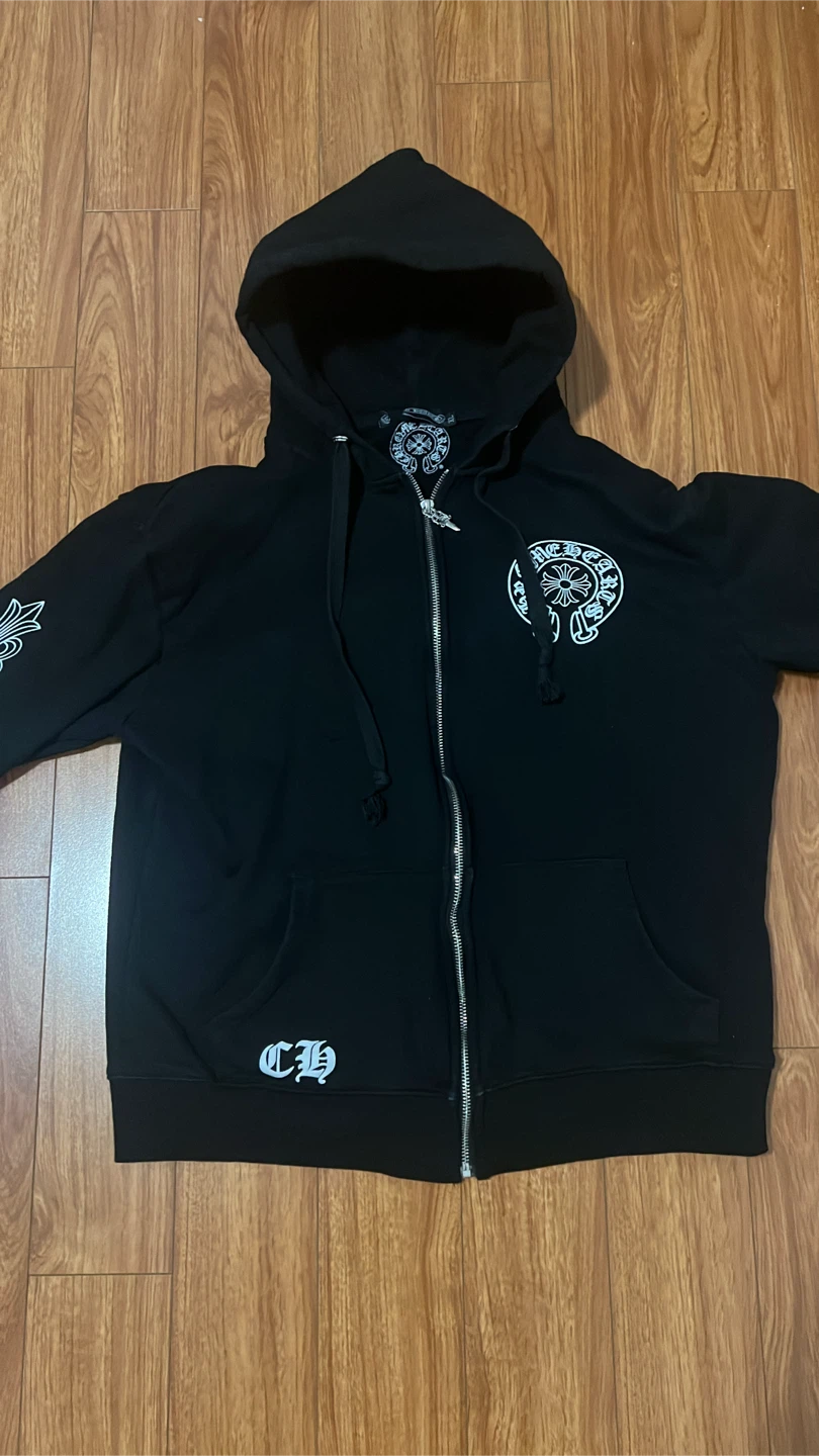 Chrome Hearts Black Zip-Up Hoodie - photo 4