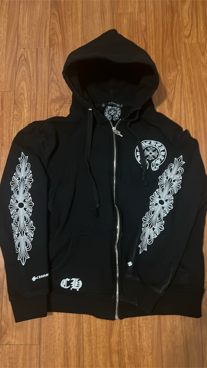 Chrome Hearts Black Zip-Up Hoodie - photo 3