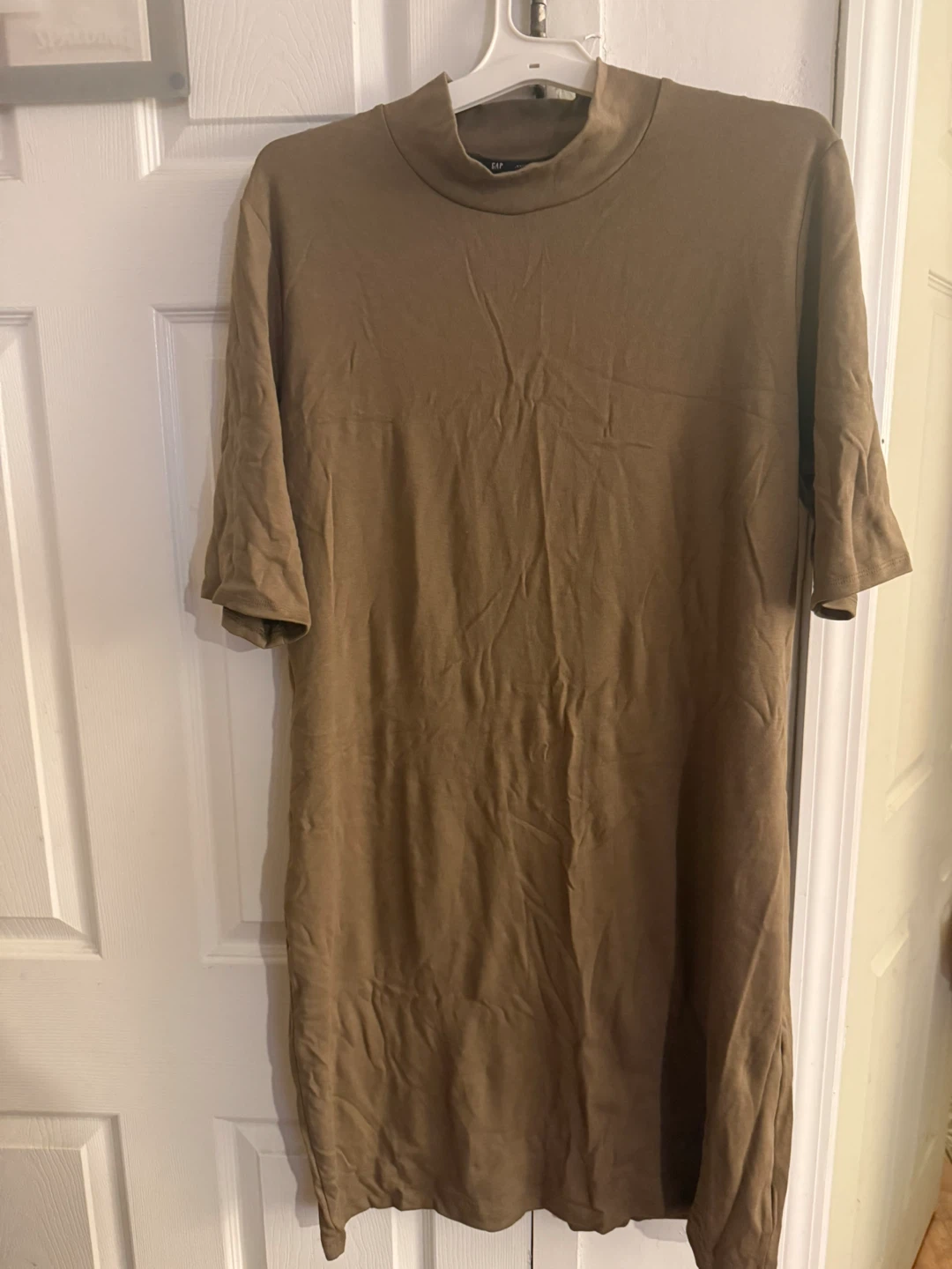 GAP Mock Neck T-Shirt Dress XXLarge Khaki - photo 2