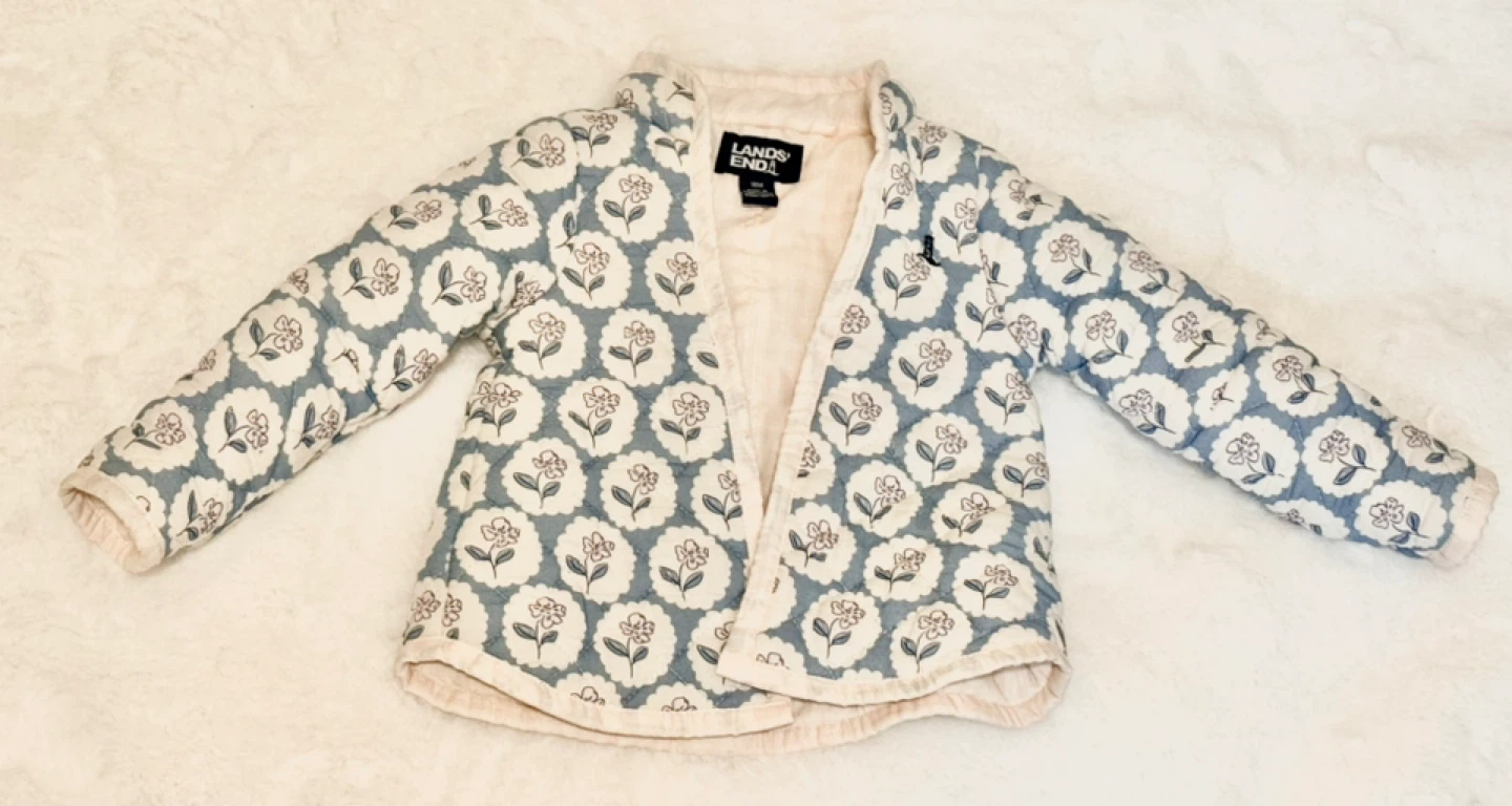 Lands' End Quilted Floral Jacket for baby girl 18M