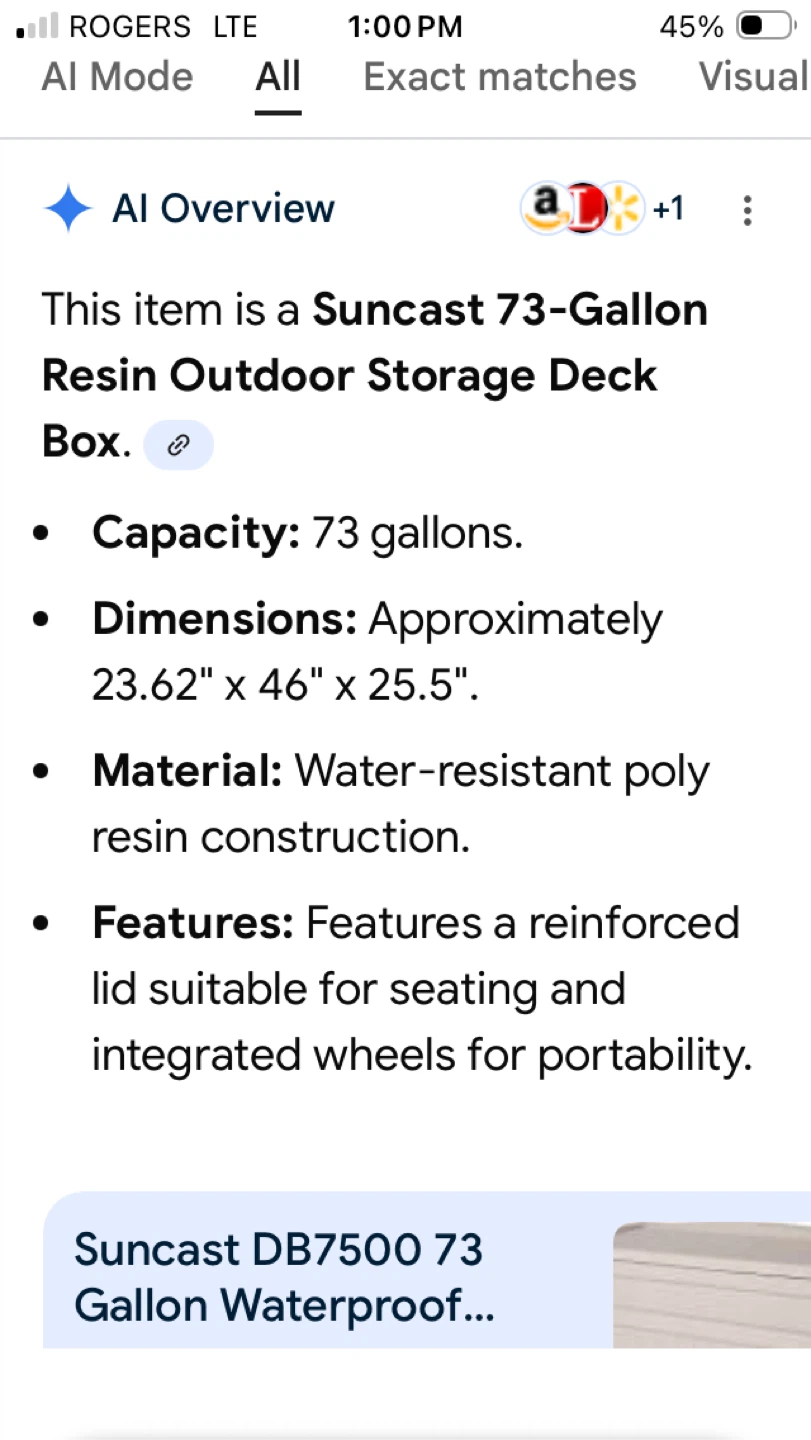 Suncast 73-Gallon Resin Outdoor Storage Deck Box - photo 4