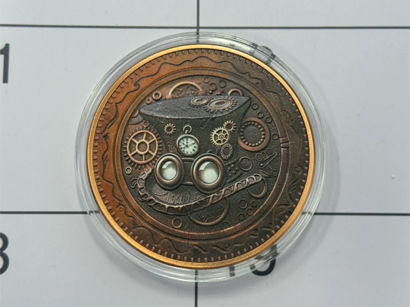 5 oz  Steampunk Copper Coin in capsule
