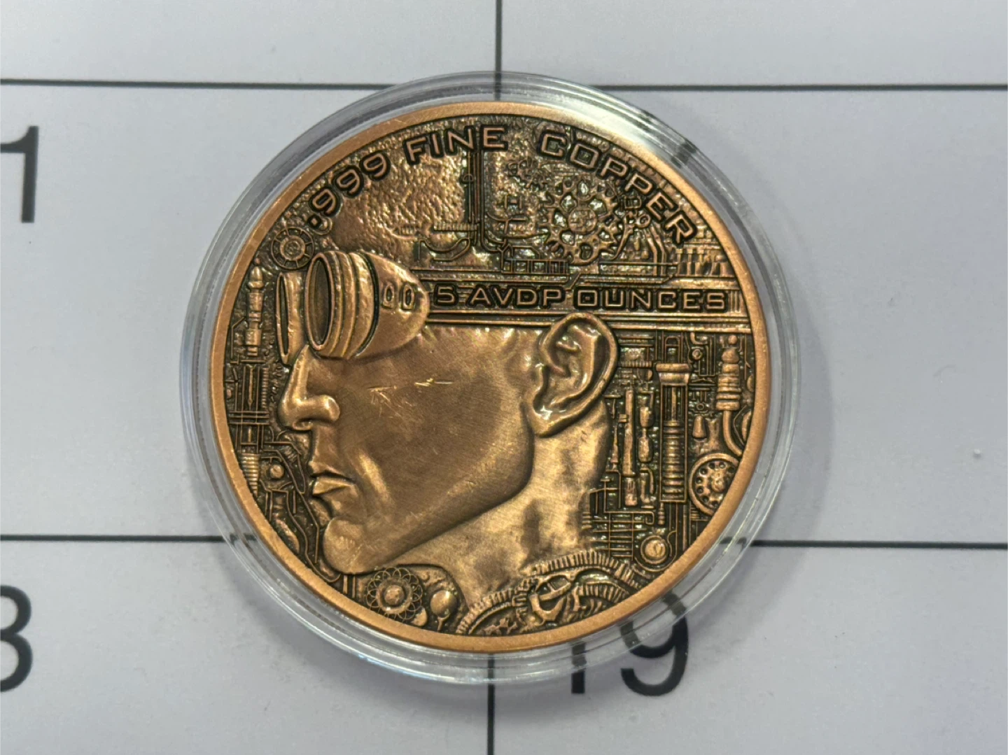 5 oz  Steampunk Copper Coin in capsule - photo 2