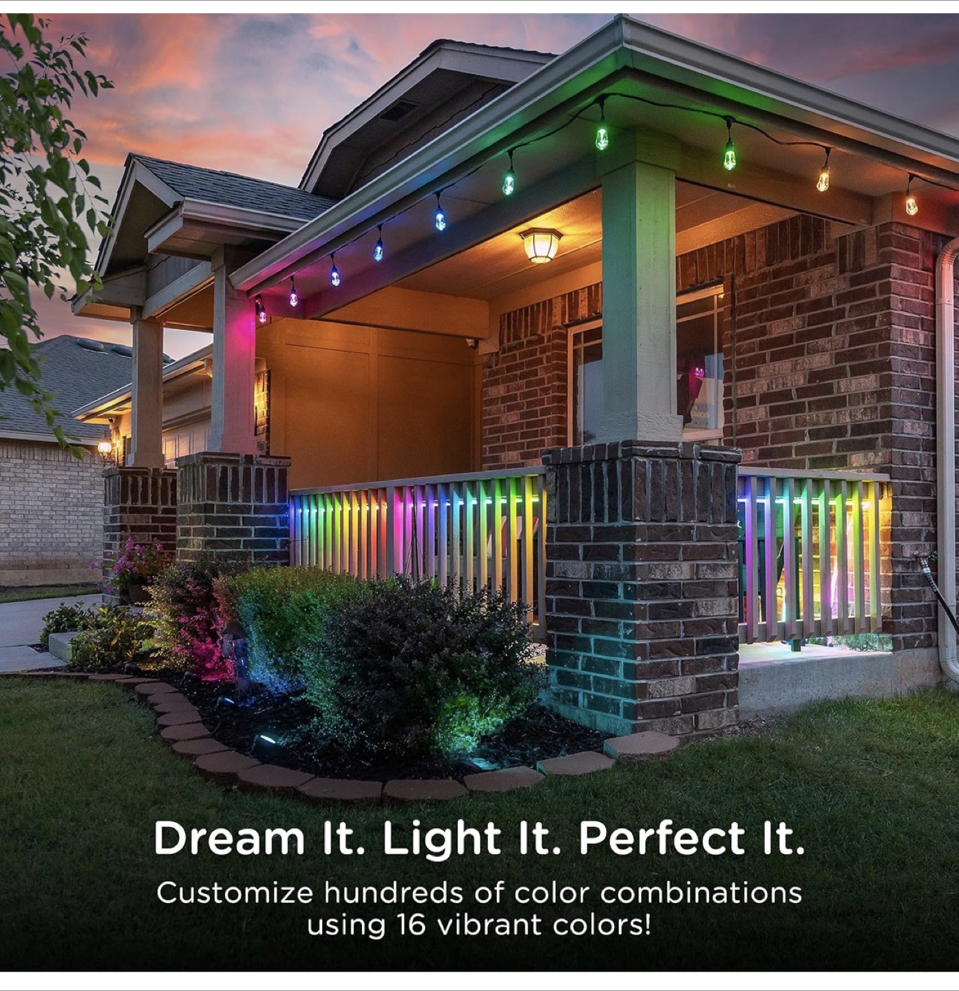 24’ multi-color outdoor lights