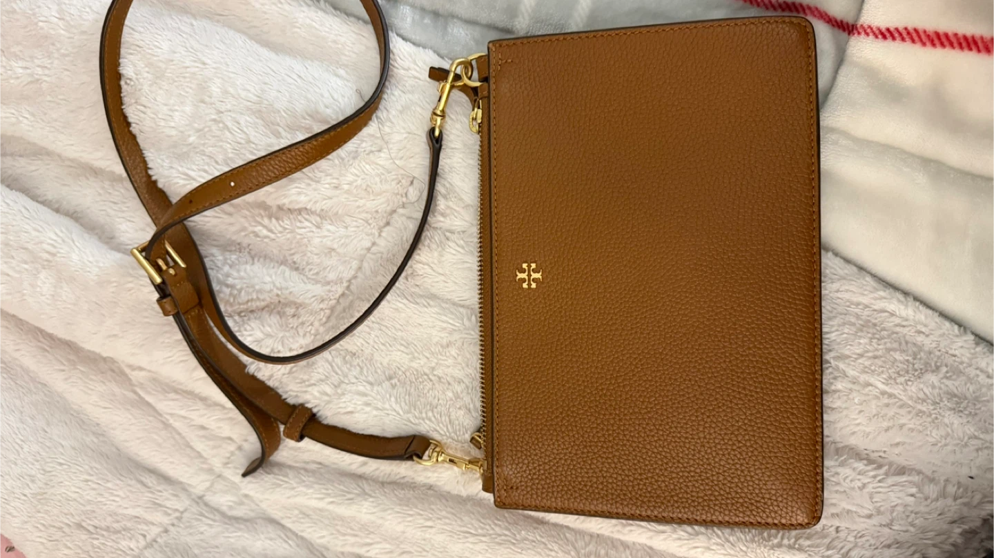 Tory Burch Leather Double Zip Crossbody Bag
