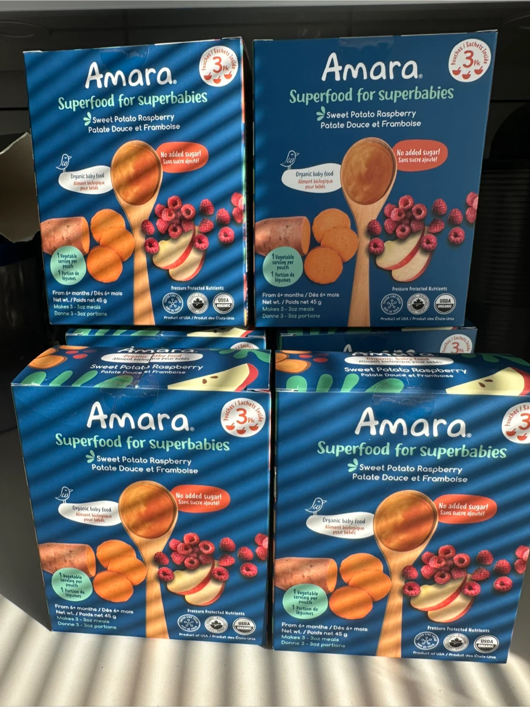 Amara Superfood for Superbabies Sweet Potato Raspberry (4 Pack)