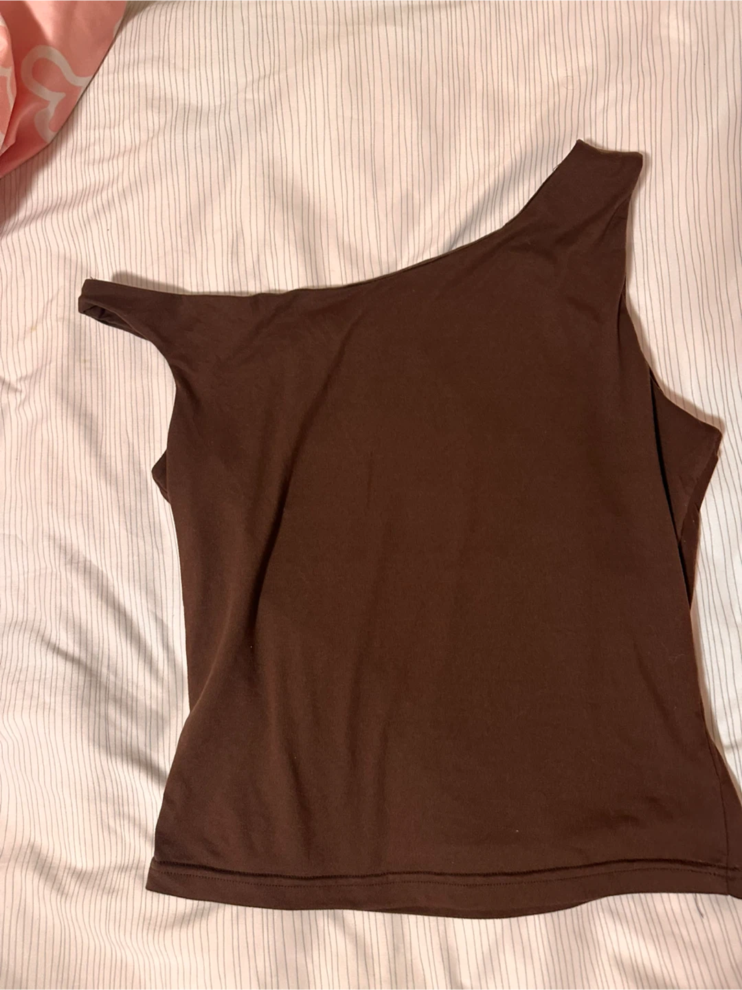 Brown One Shoulder Tank Top