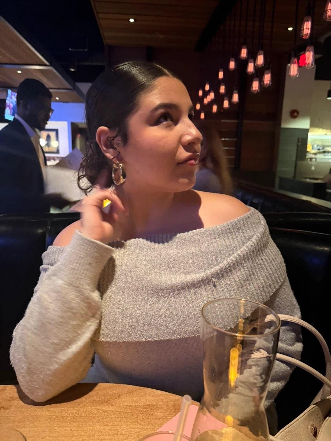 Grey Off-the-Shoulder Sweater - photo 2