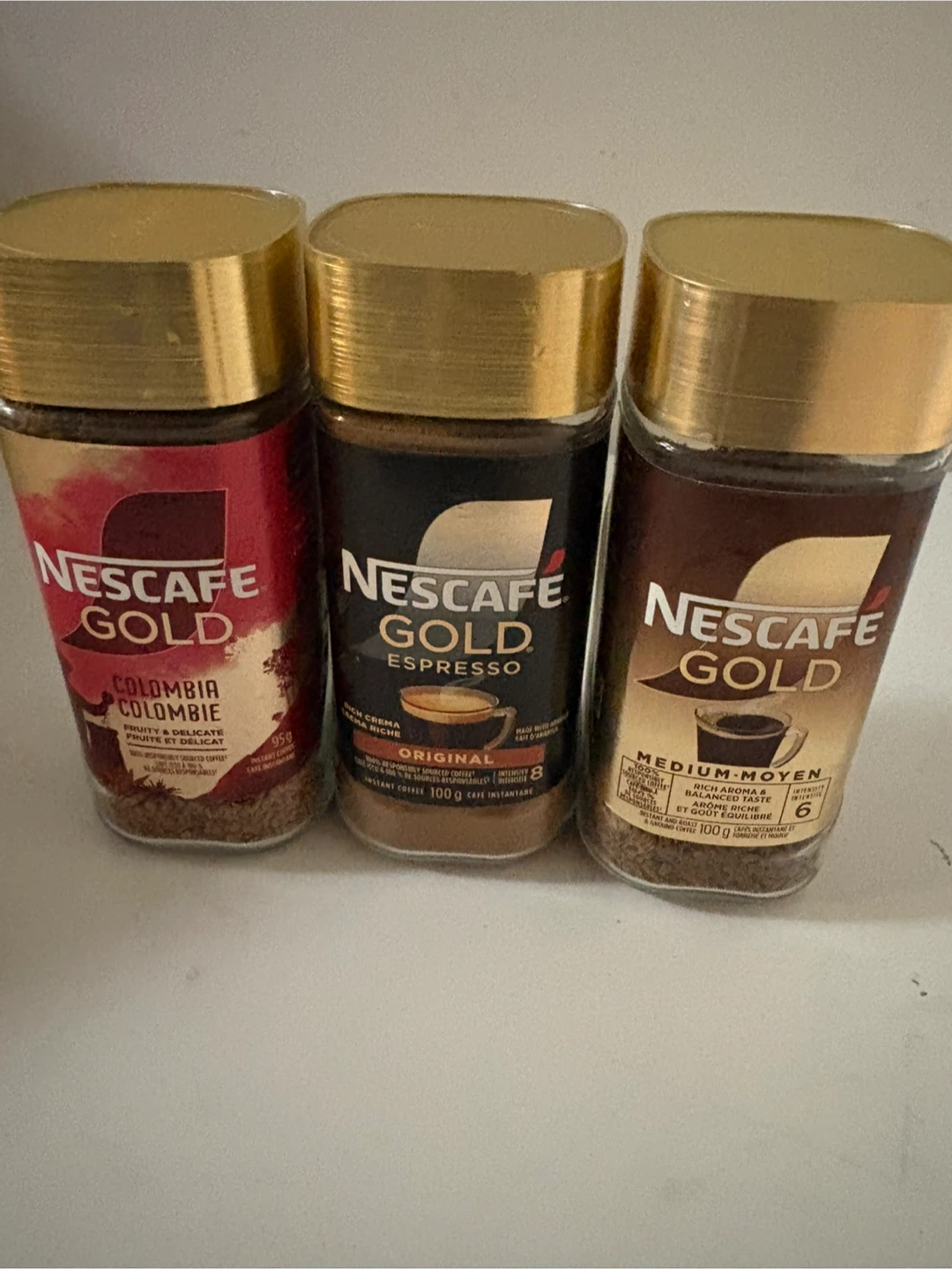 3 x Nescafe Gold Instant Coffee Jars - 95g, 100g, 100g
