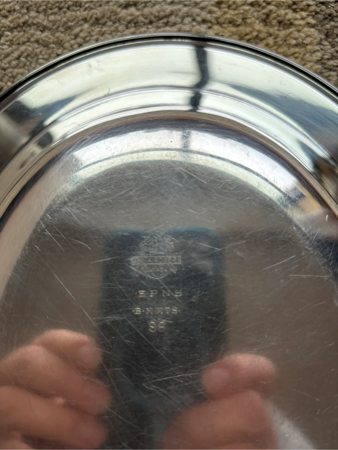 Wm Rogers Vintage Silver Plated Oval Serving Tray - photo 3