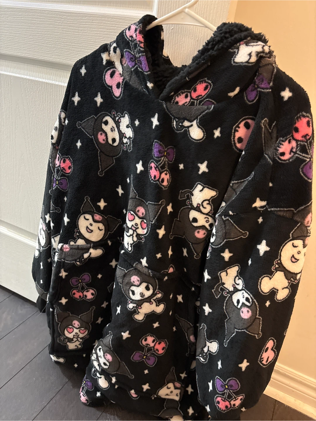 Sanrio Kuromi Fleece Hooded Blanket