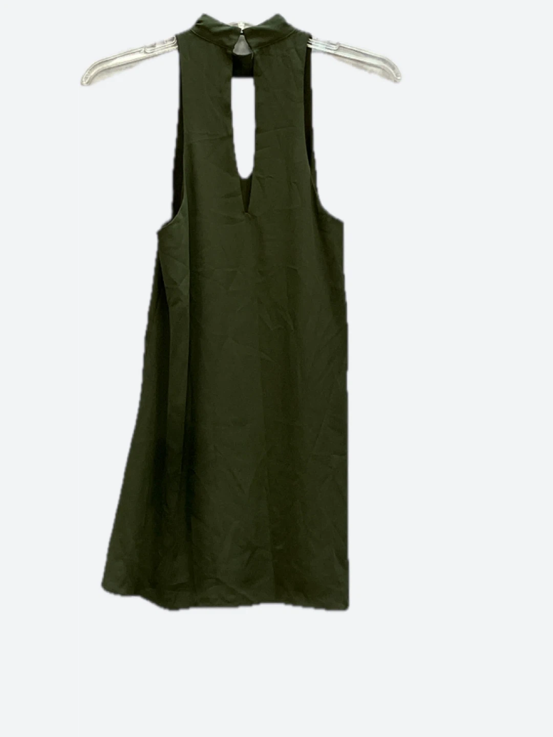 Choker Neck Sleeveless Mini Dress - Olive Green - photo 2