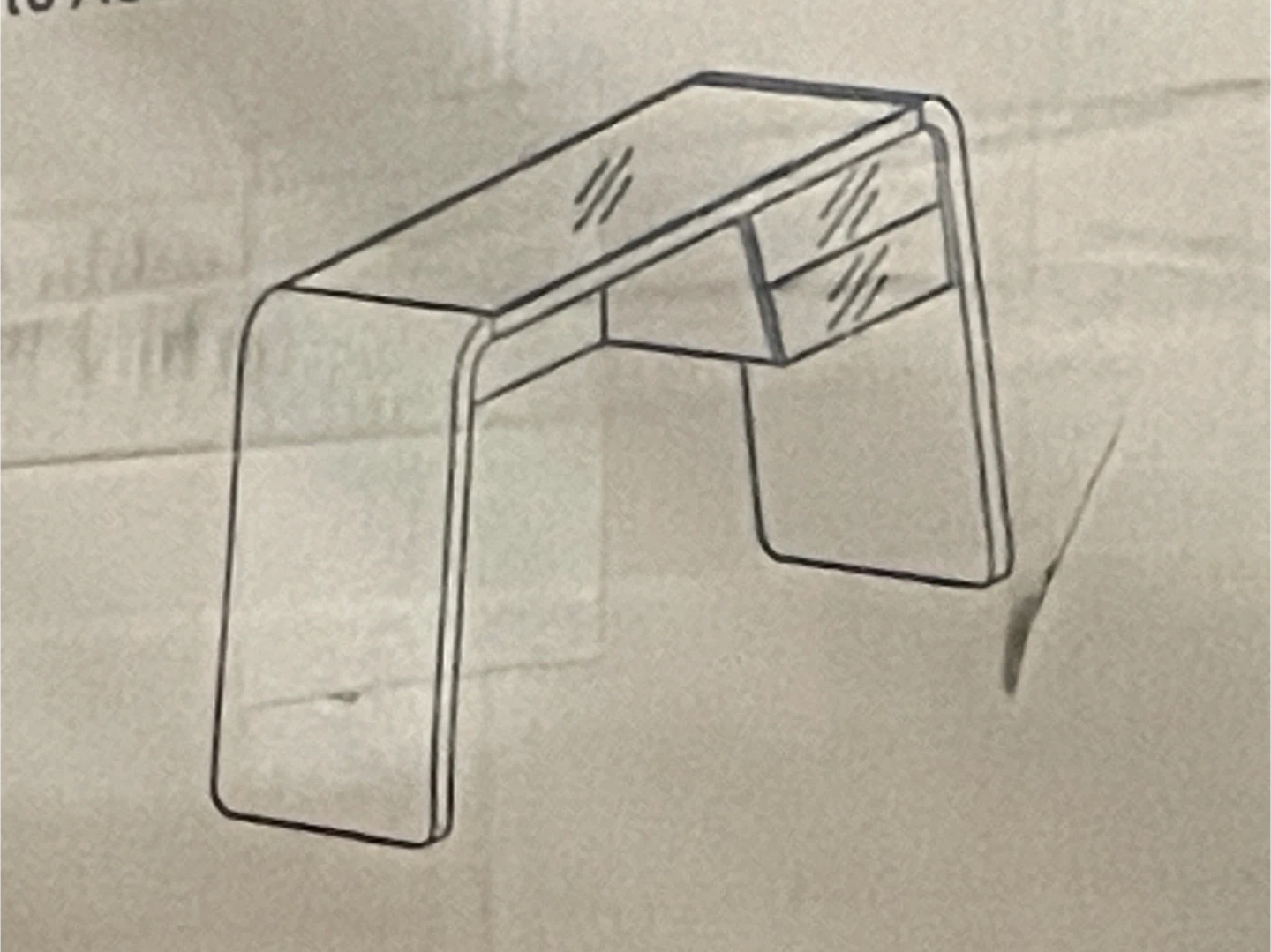 Glass-top Desk with Two Drawers