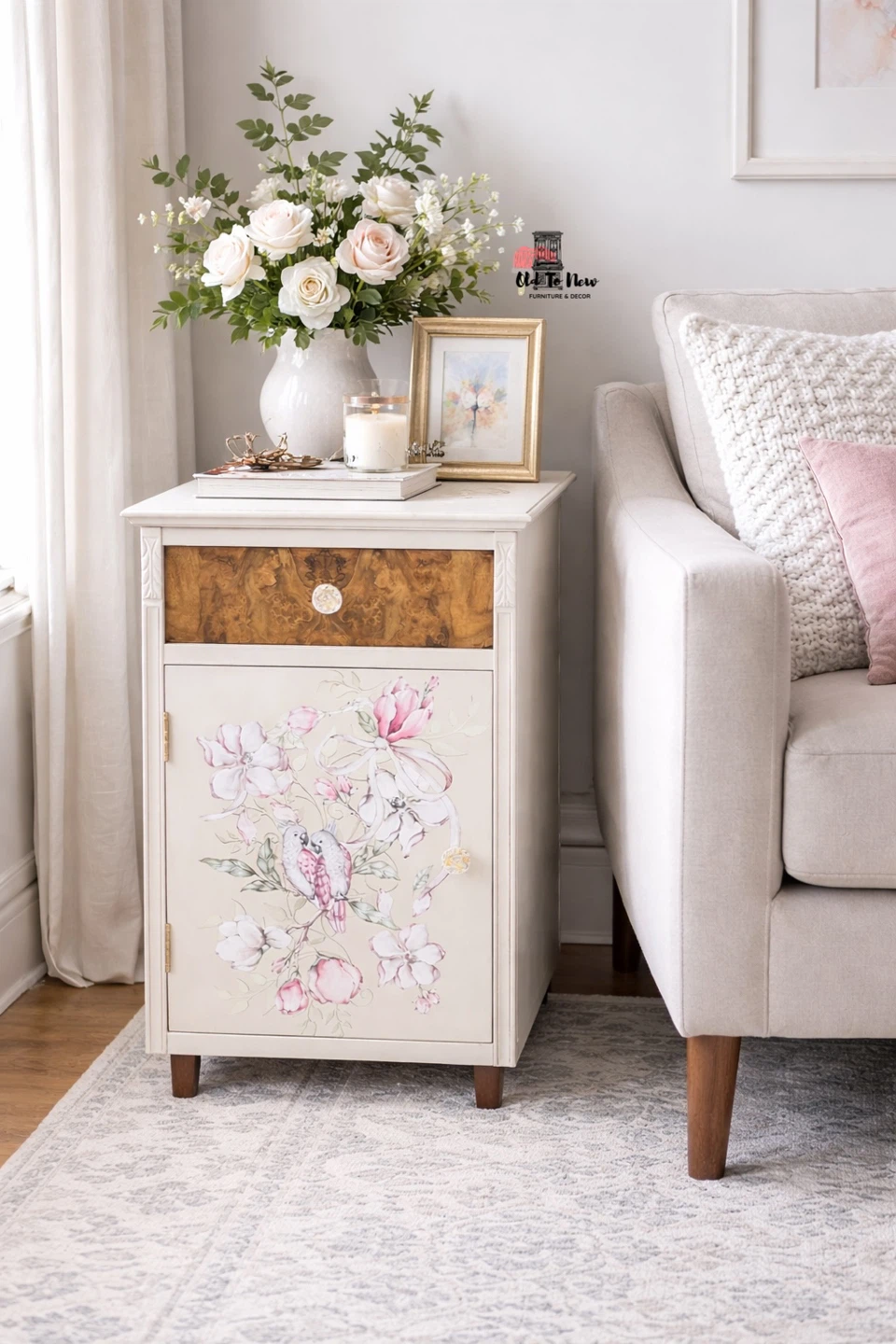 Vintage Floral Accent Cabinet - photo 2