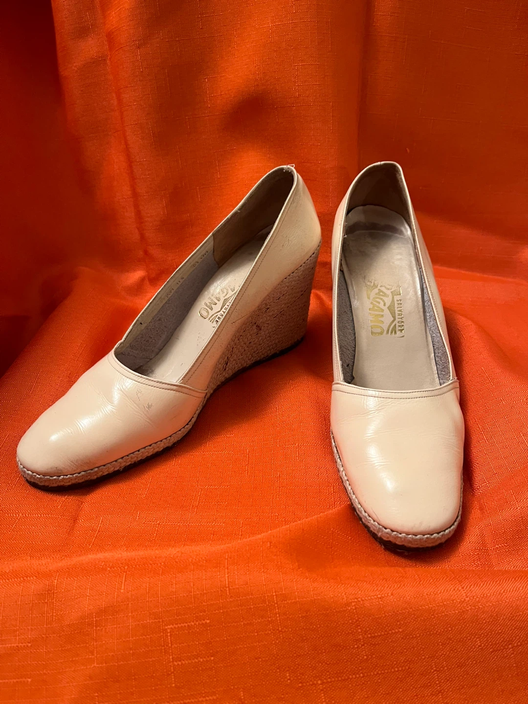 Salvatore Ferragamo Beige Leather Wedge Heels - photo 2