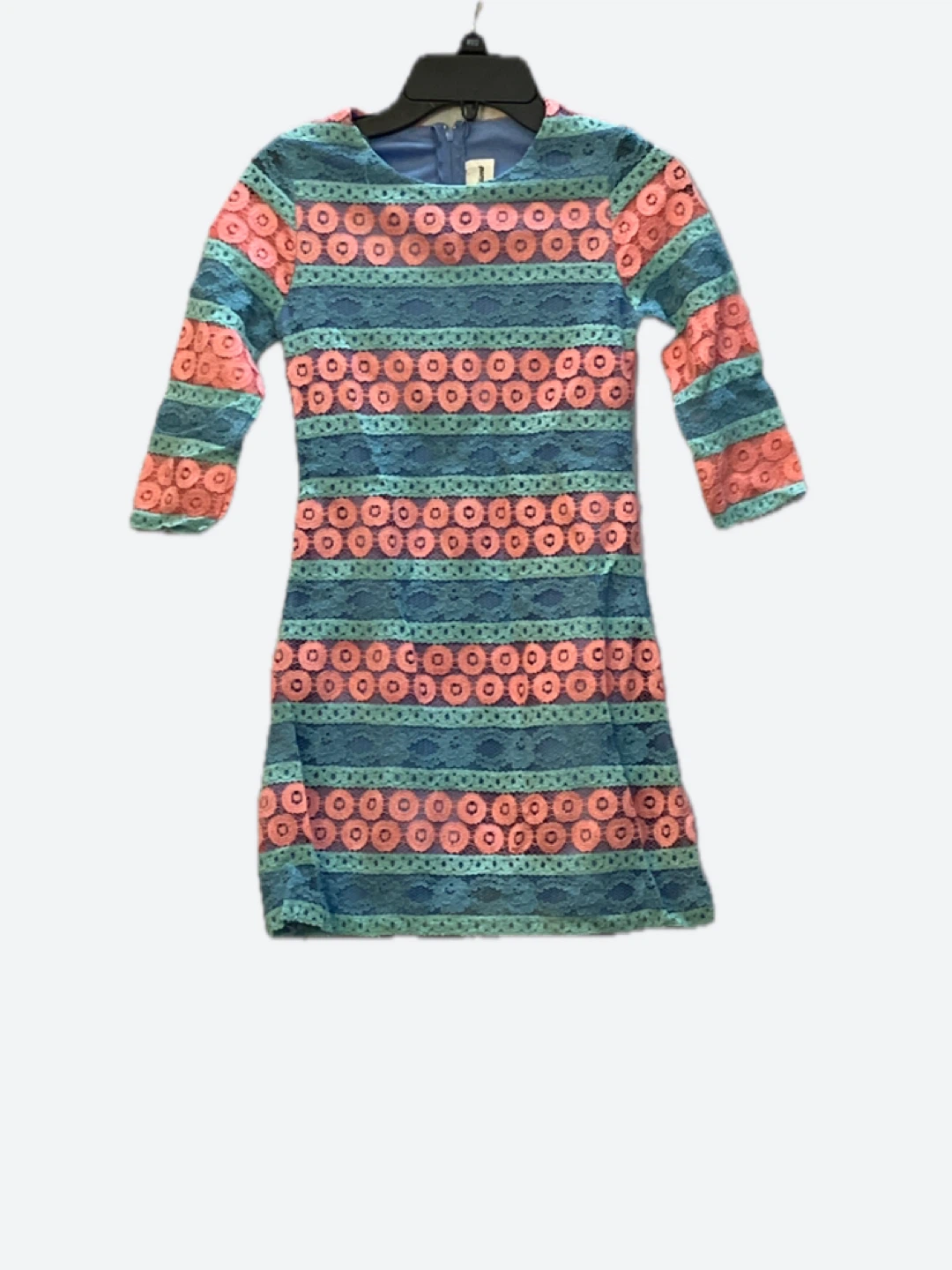 Girls' Striped Lace Dress