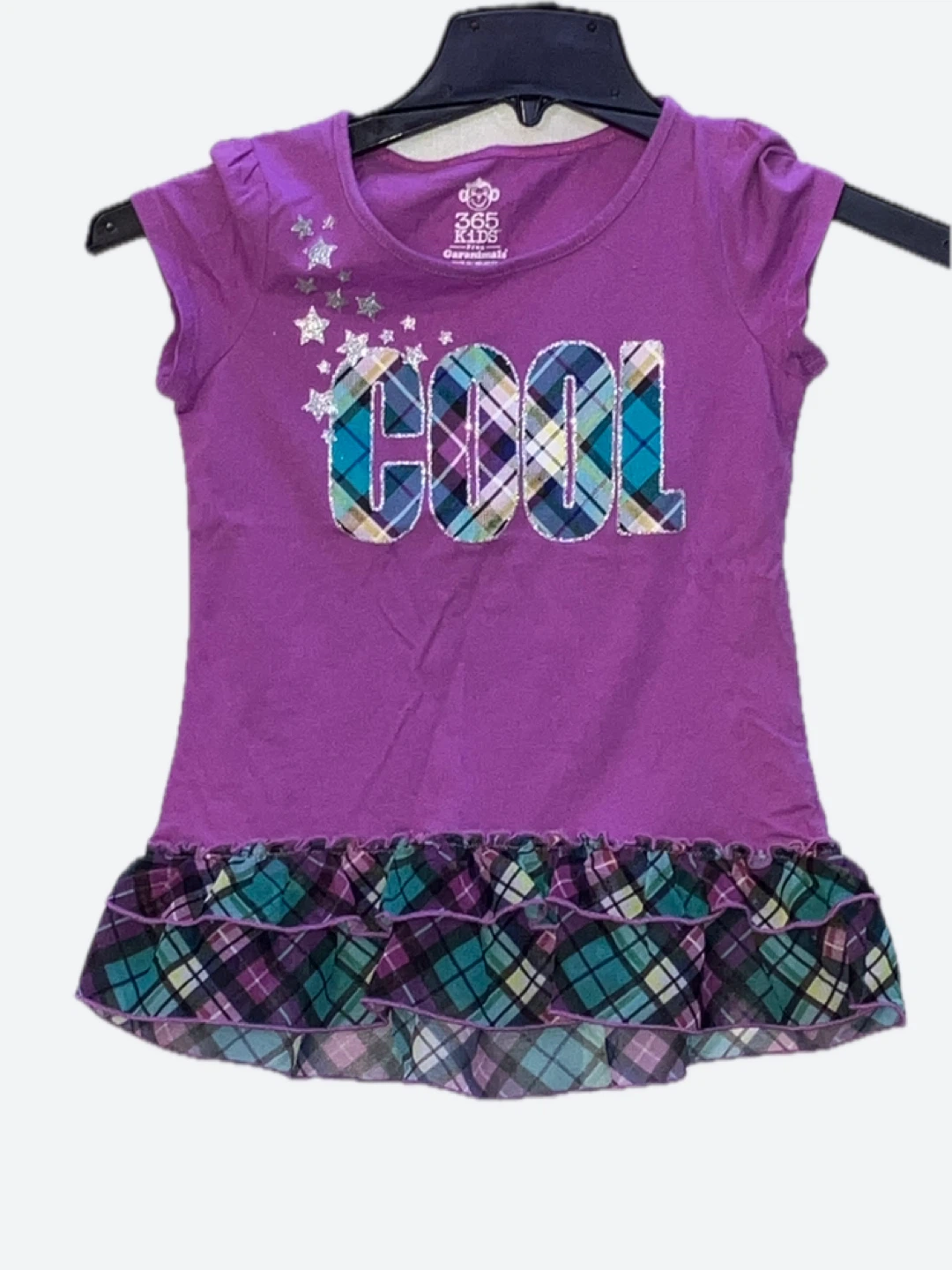 Garanimals "Cool" T-Shirt - Purple with Plaid Ruffle