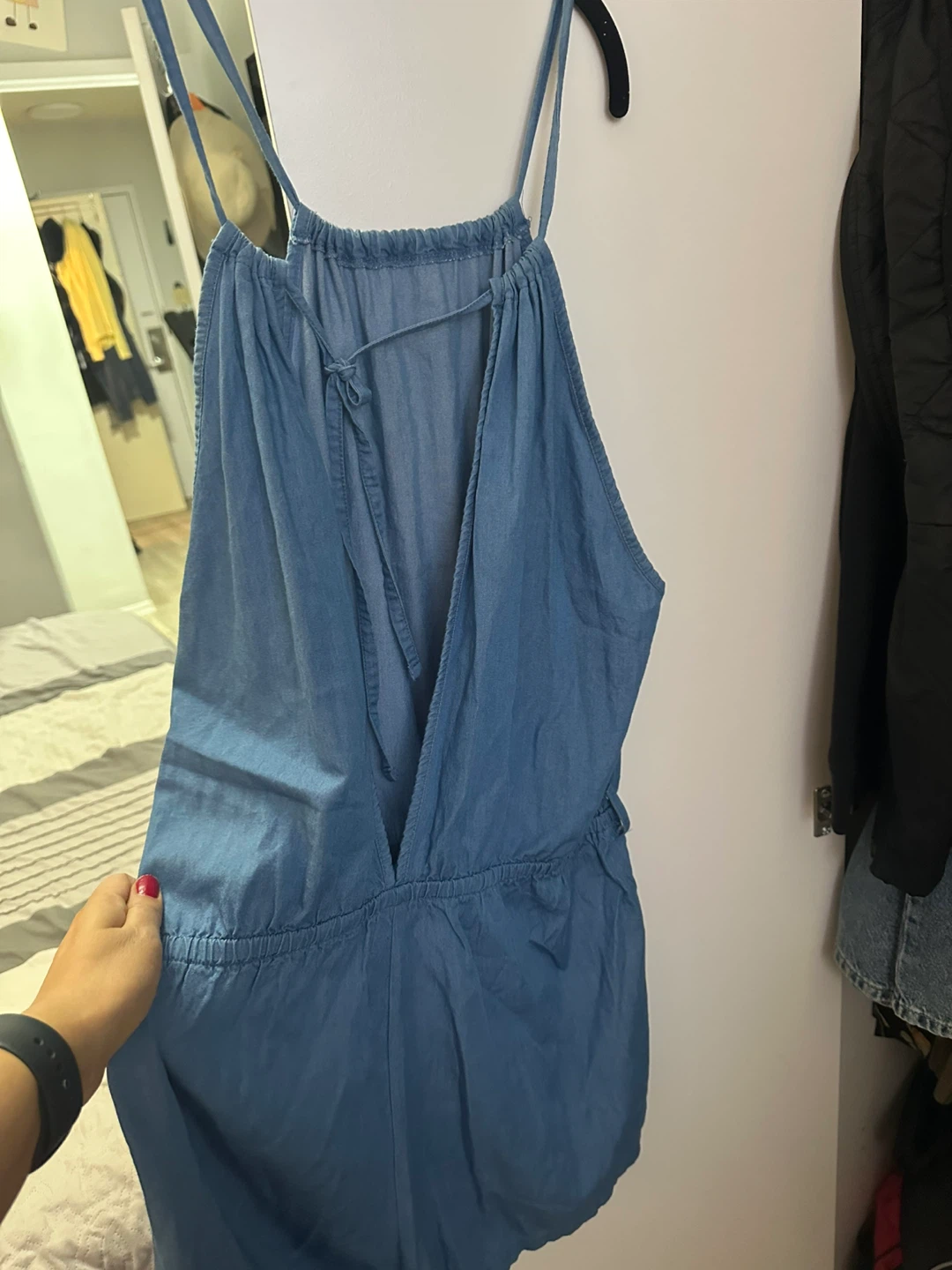 La Vie en Rose Aqua Blue Denim Romper🧡