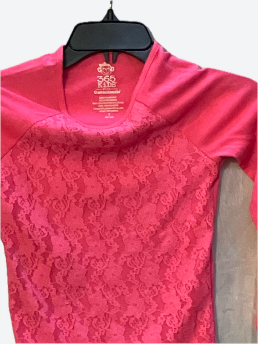 365 Kids Pink Long Sleeve Lace Top - photo 2