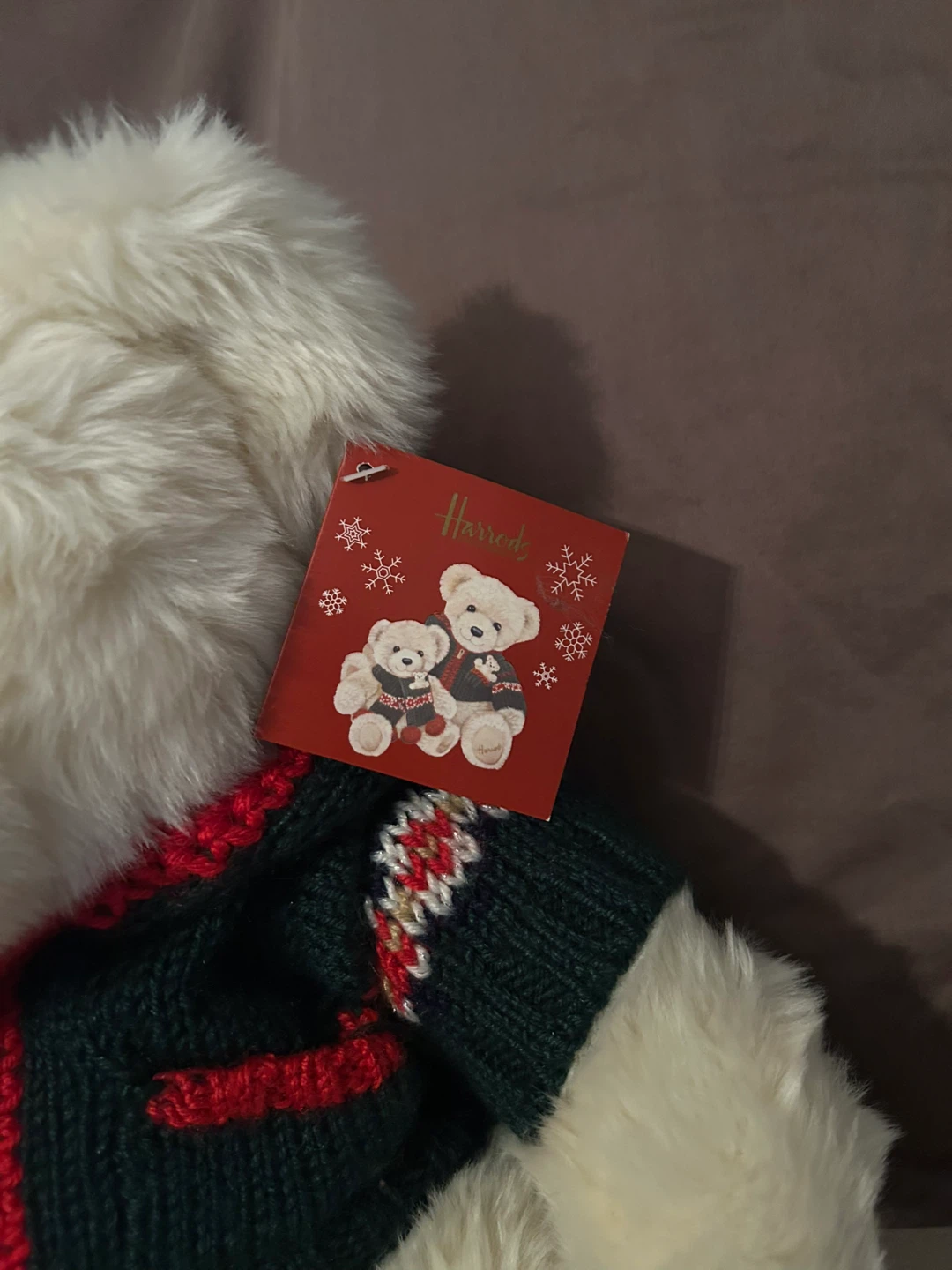 Harrods "2006" Teddy Bear with Sweater - photo 3