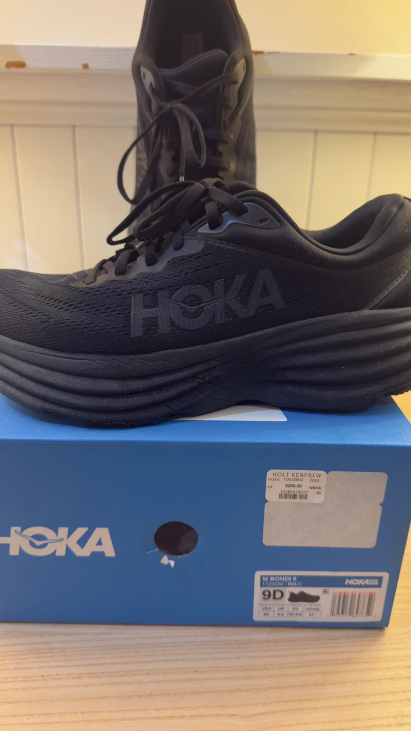 Hoka M Bondi 8 Running Shoes Black Men's Size 9D