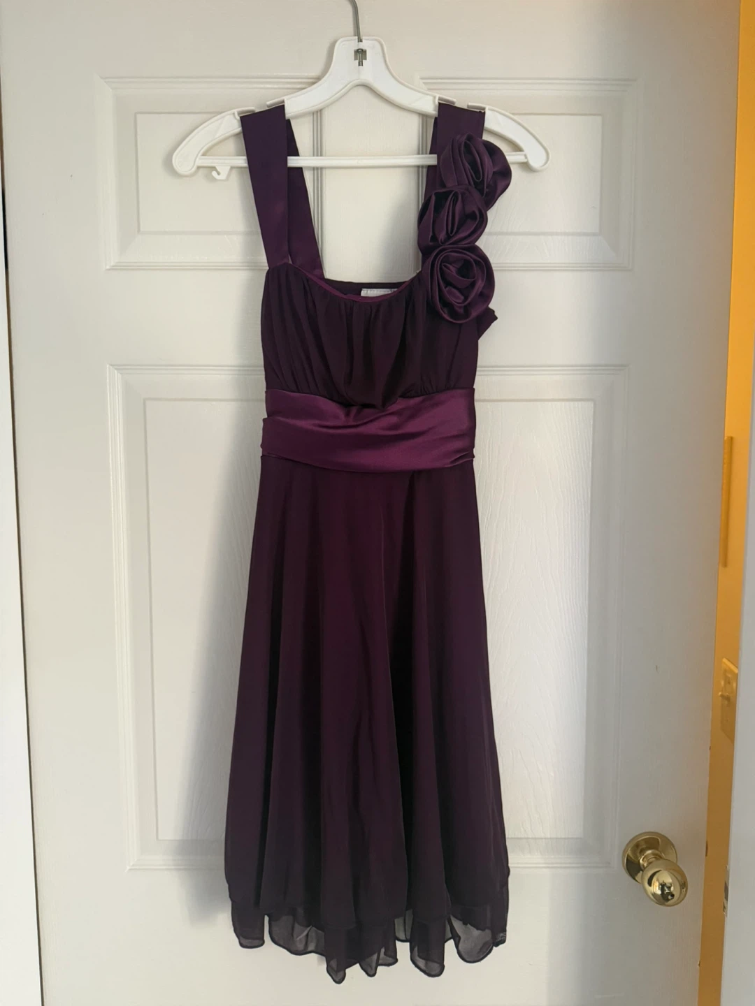 Purple Party Dress with Flower Accent - photo 2