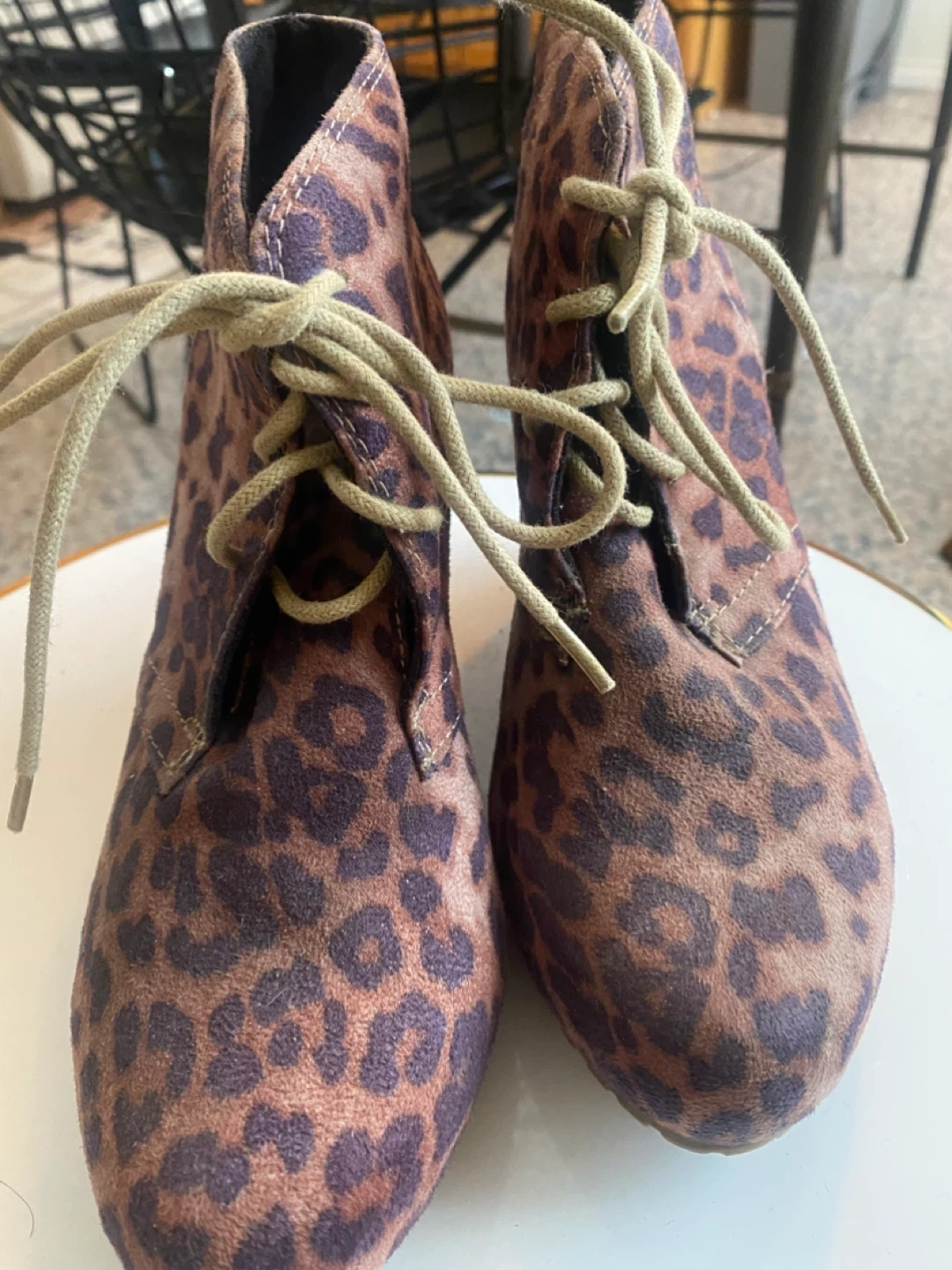 Steve Madden Leopard Print Wedge Boots