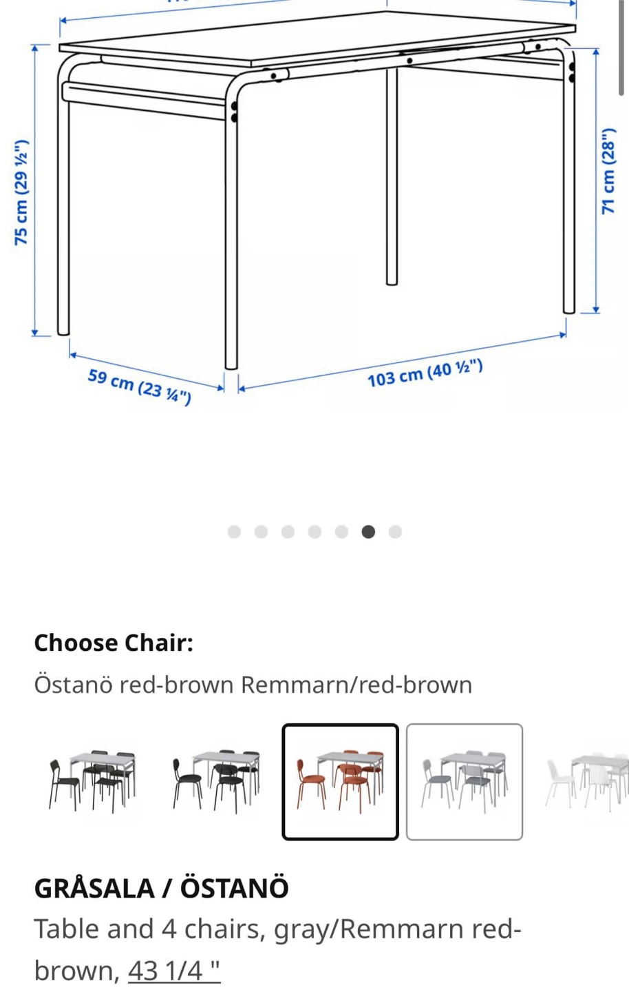 IKEA GRÄSALA / ÖSTANÖ Table and 4Chairs - photo 3