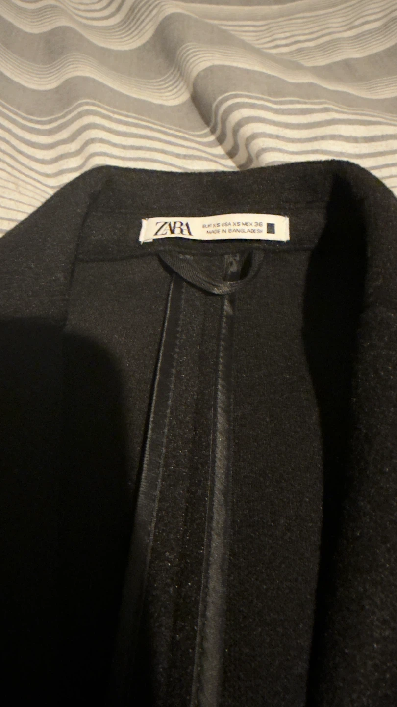 ZARA Black Wool Blend Coat - Size XS - photo 2