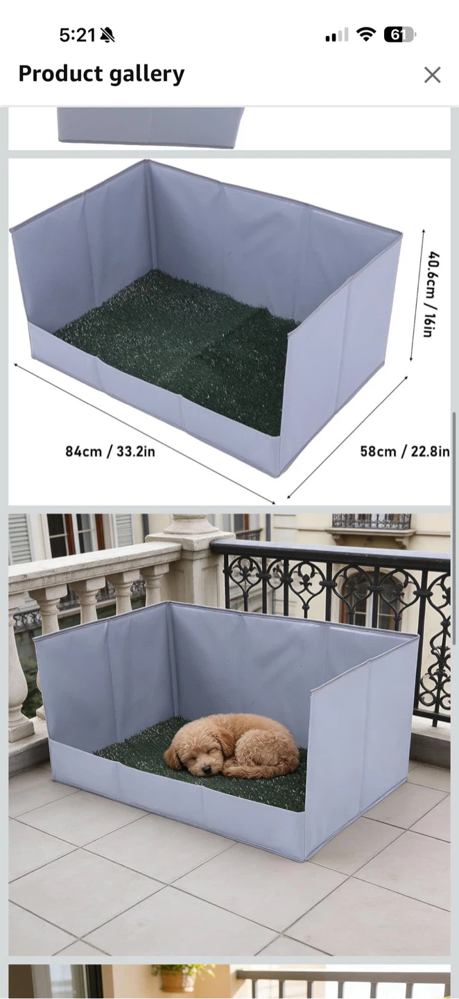Foldable Dog Potty Tray with Artificial Grass – Large - photo 3