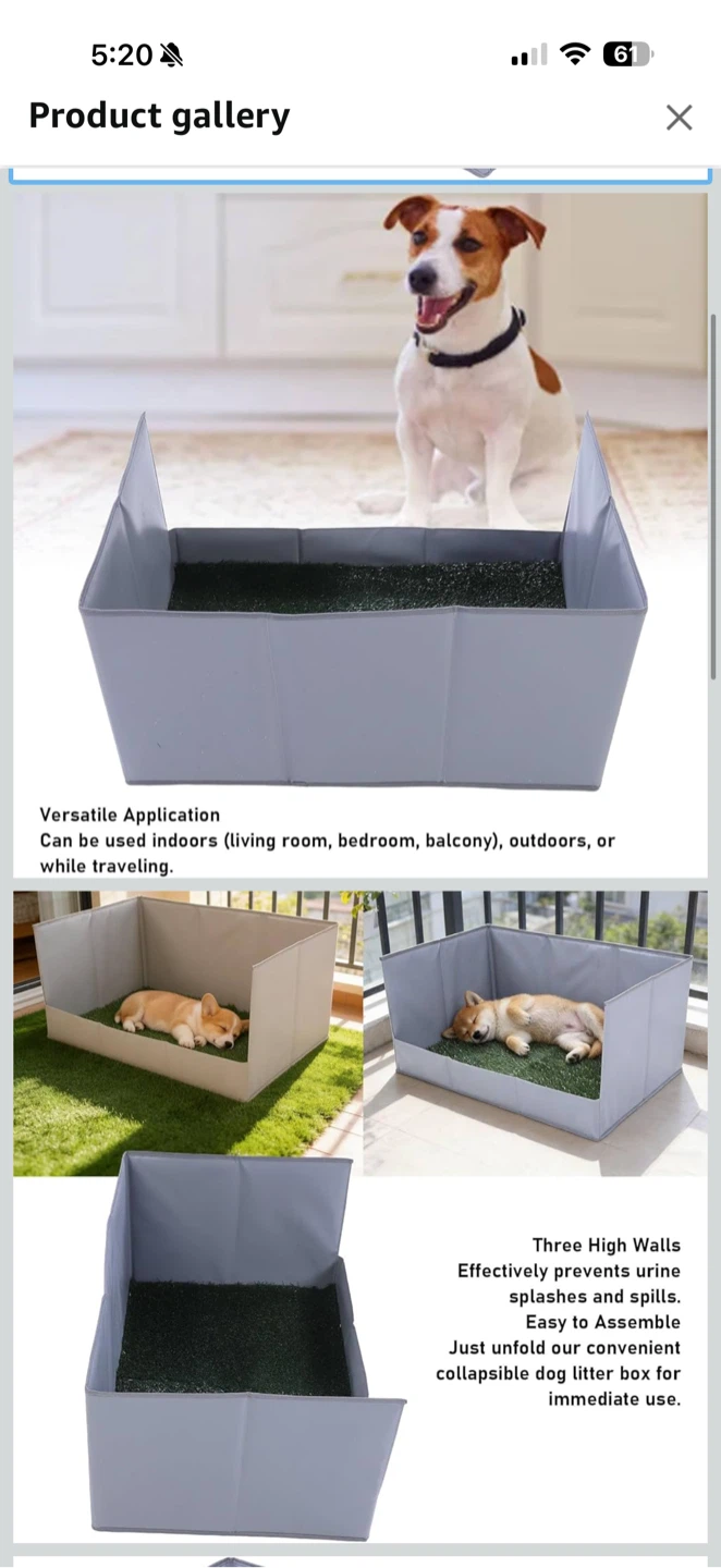 Foldable Dog Potty Tray with Artificial Grass – Large - photo 2