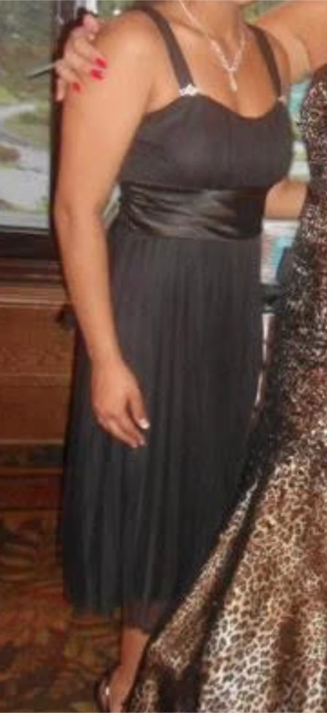 Black Formal Dress with Rhinestone Straps - photo 4