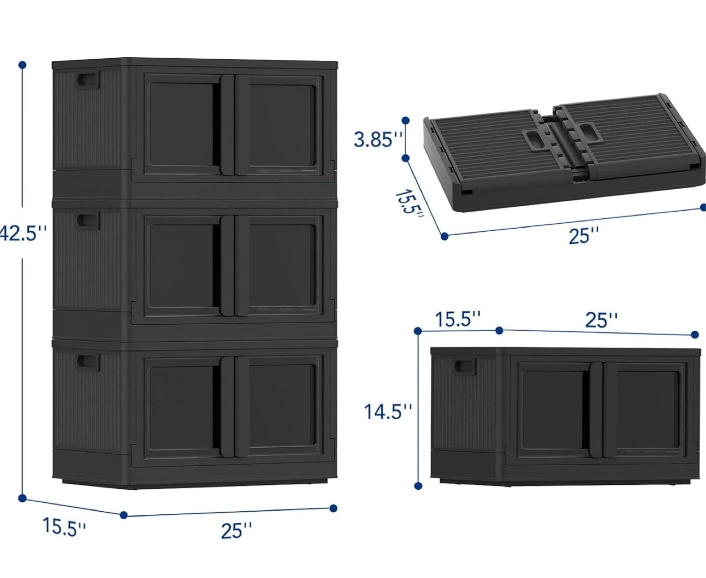 Brand New! Foldable Storage Bins 3-Pack