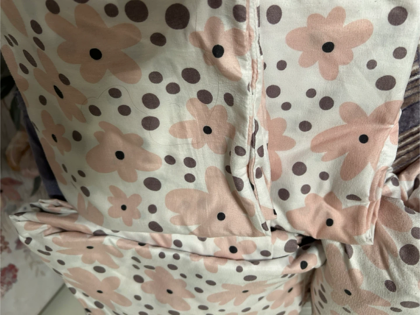 Floral Bedding set - Pink Flower & Dot Print (King size) - photo 4